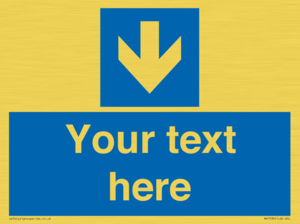 Custom Mandatory directional sign, blue arrow down